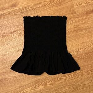 Black Strapless Ruffle Top / Skirt
